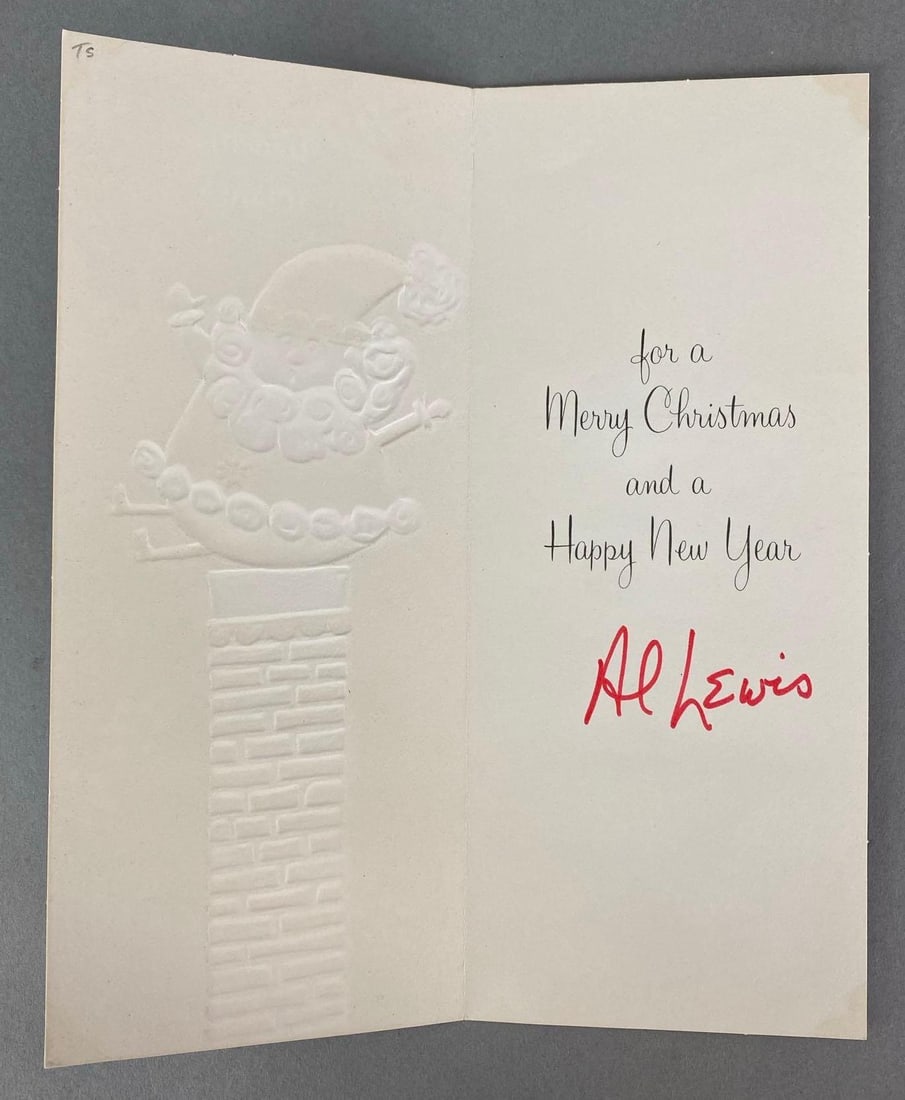 Actor Al Lewis Signed Christmas Card (1 of 4)