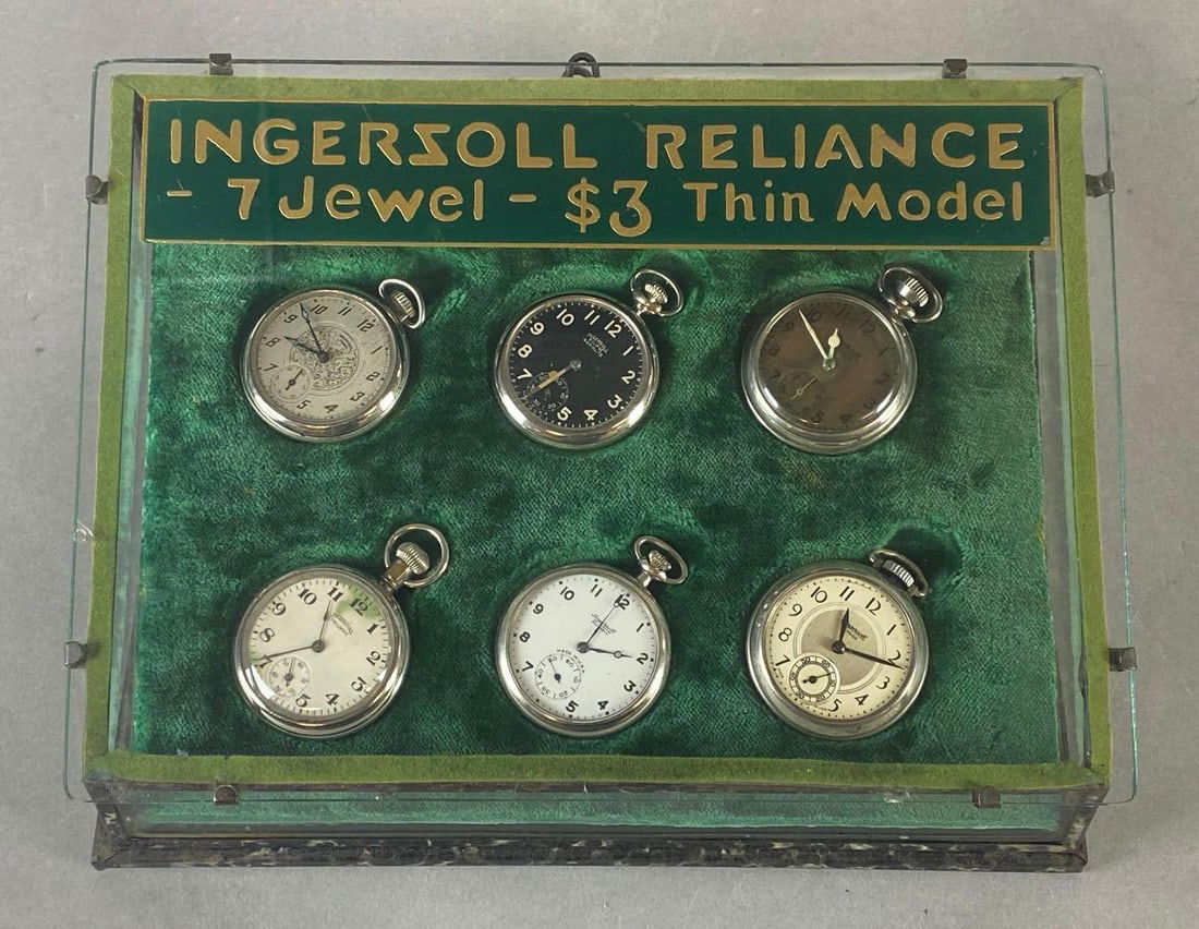 Ingersoll Reliance Pocket Watch Advertising Display Case with Watches (1 of 6)