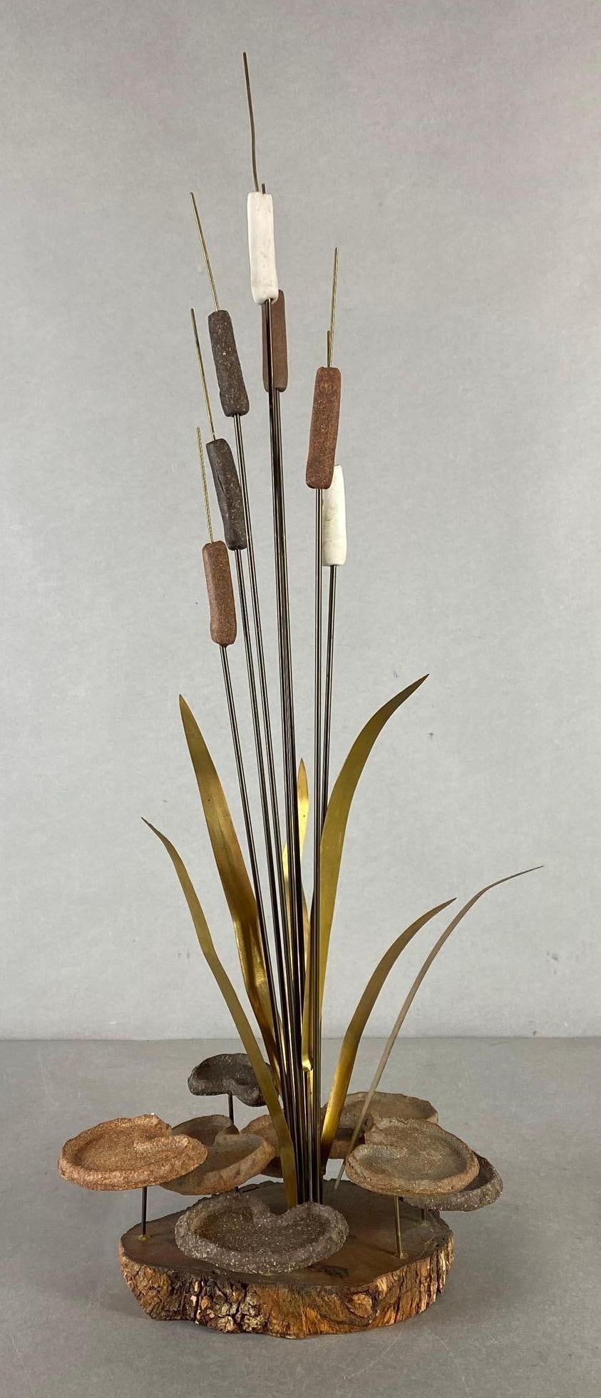 Winnifred Cole Cattails Metal Folk Art Sculpture MCM (1 of 5)