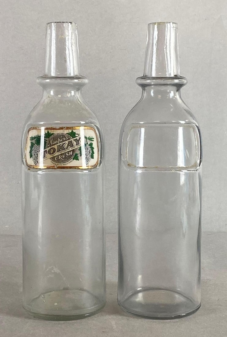 Group of 2 Maupins Tokay Crush Glass Syrup/Soda Fountain Advertising Bottles (1 of 6)