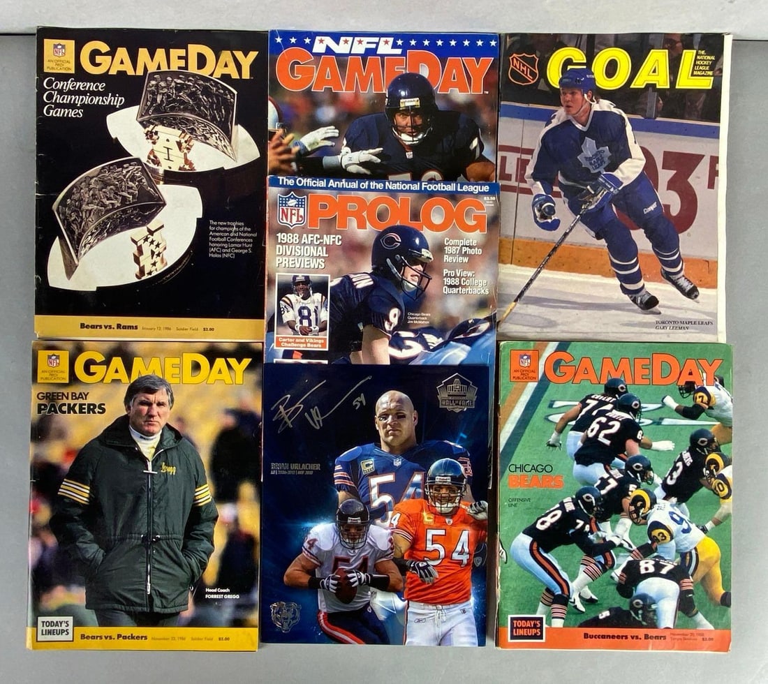 Group of 7 NFL and NHL Magazines and More (1 of 2)