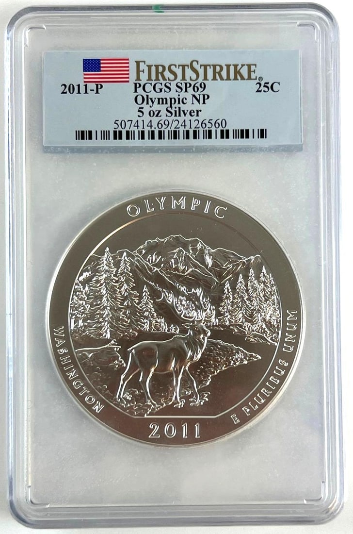 2011 P America the Beautiful 5 oz Silver OLYMPIC NP PCGS SP69 First Strike (1 of 2)