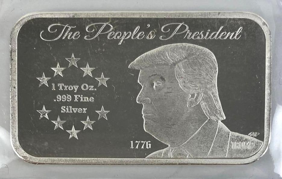Donald Trump The People's President The People's House Horizontal 1oz. .999 Fine Silver Ingot / Bar (1 of 2)
