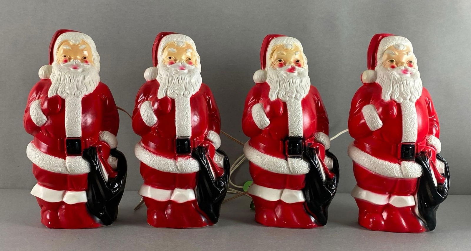 Group of 4 Light Up Plastic Santa Claus Decorations (1 of 2)