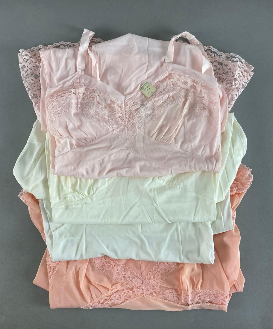 Vintage Group of 4 Silk Lace Slips: Includes sizes 34