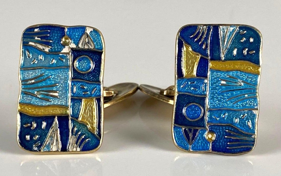 Pair of Sterling Silver David Andersen Four Seasons Cufflinks (1 of 6)