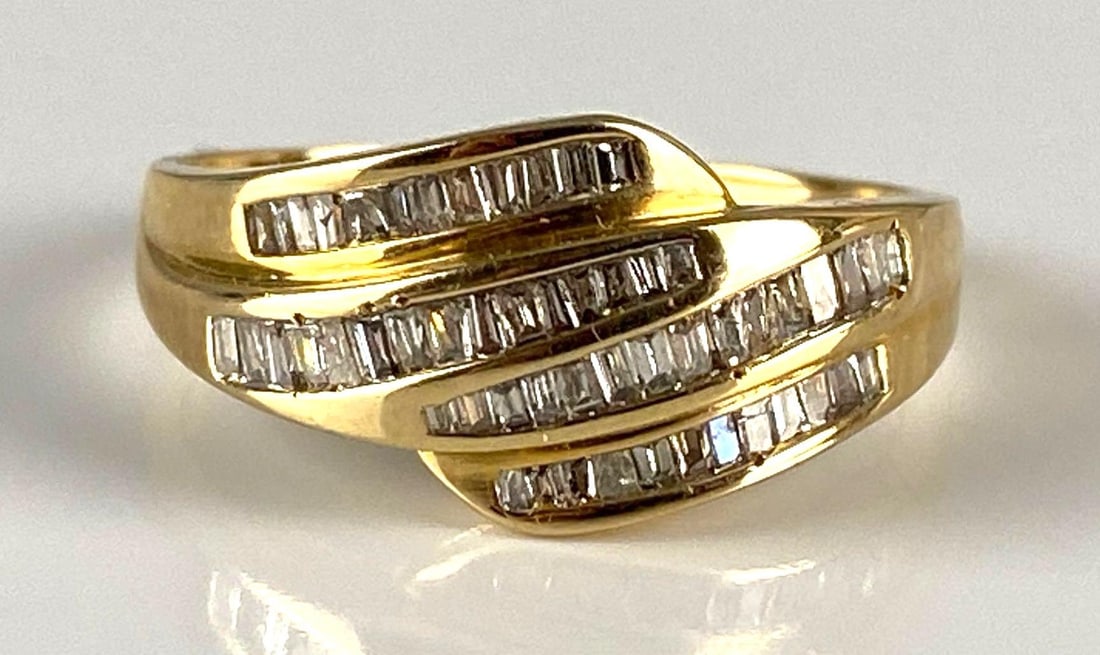 14K Gold Baguette Cut Diamond Ring (1 of 7)