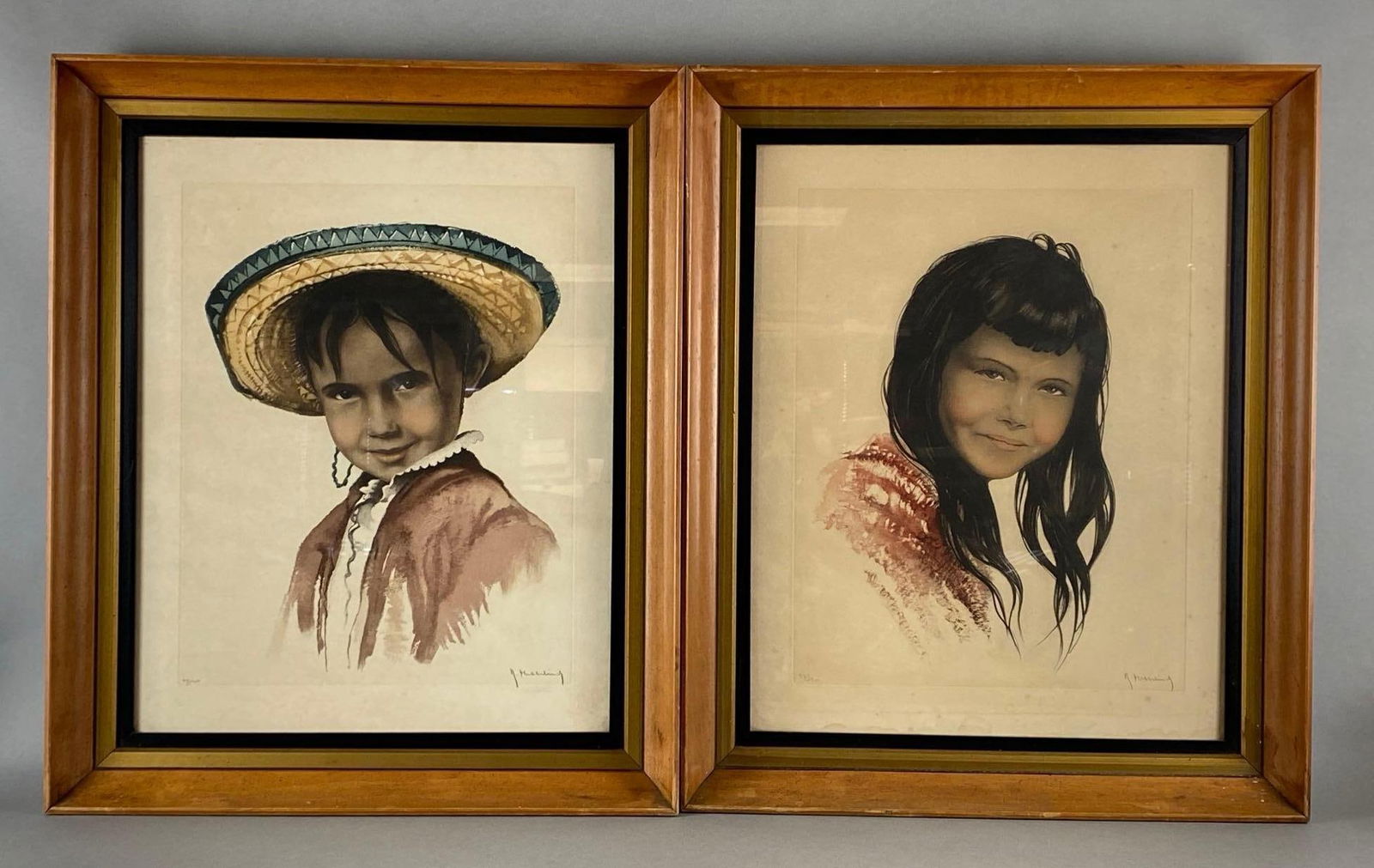 Group of 2 Roger Hebblinck Hand-Colored Etchings (1 of 8)