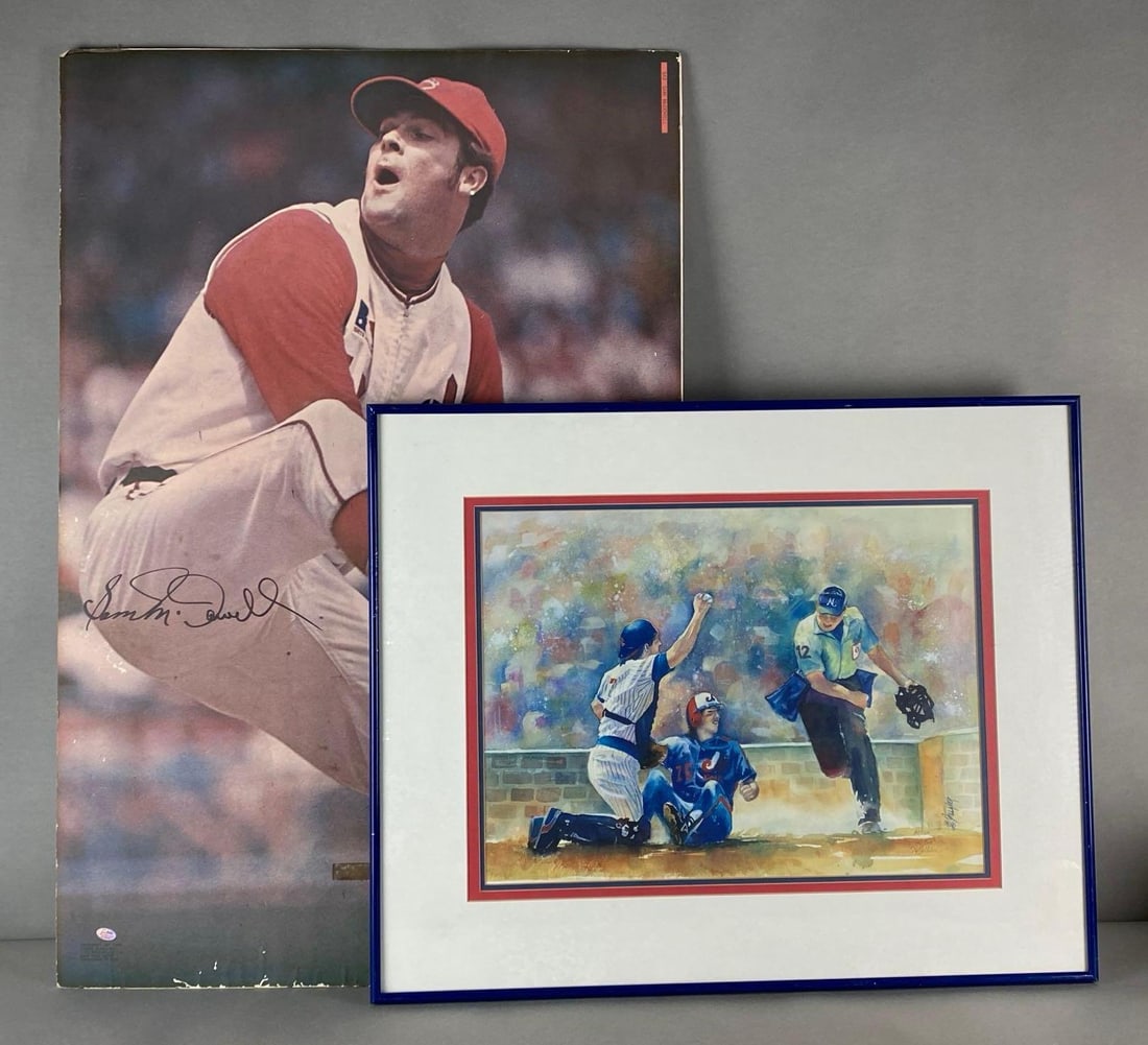 Group of 2 Baseball Art Poster and Watercolor (1 of 10)