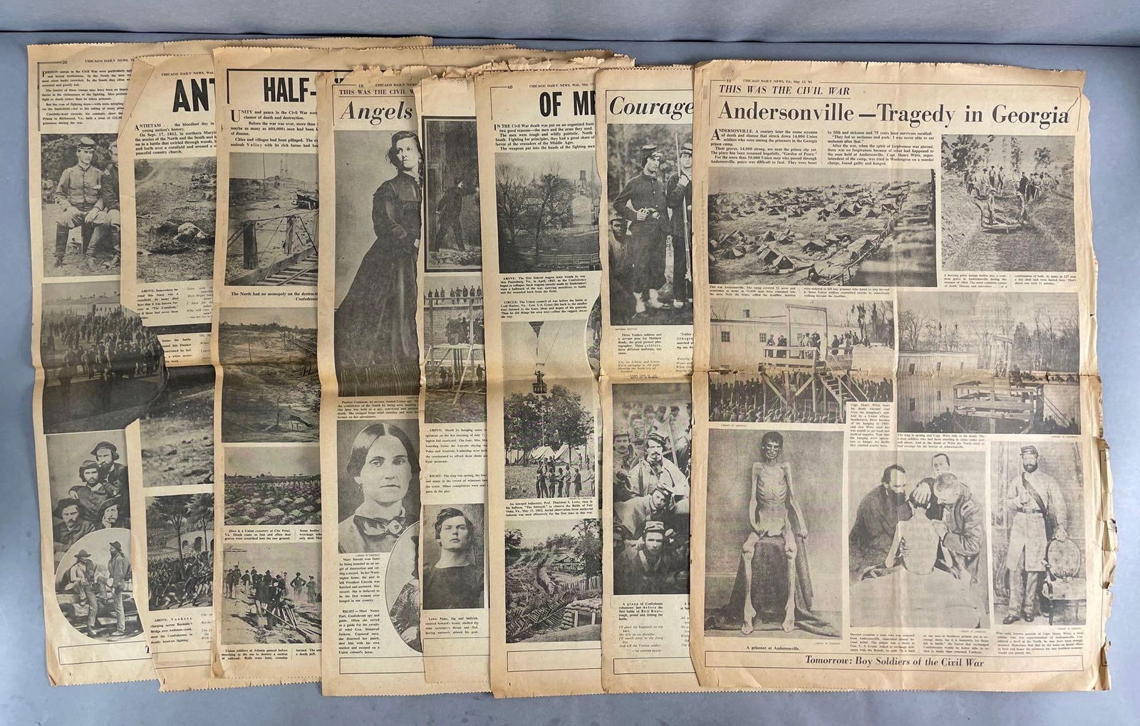 Group of 8 1961 Chicago Daily News Civil War Picture Articles (1 of 5)