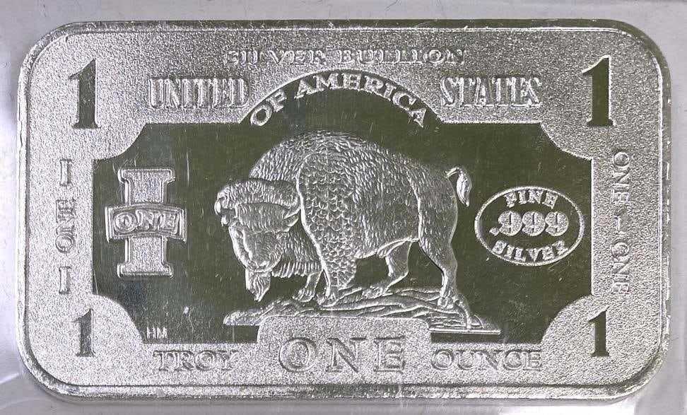 1 oz .999 Fine Silver Buffalo Art Bar: Beautiful art bars are individually sealed.