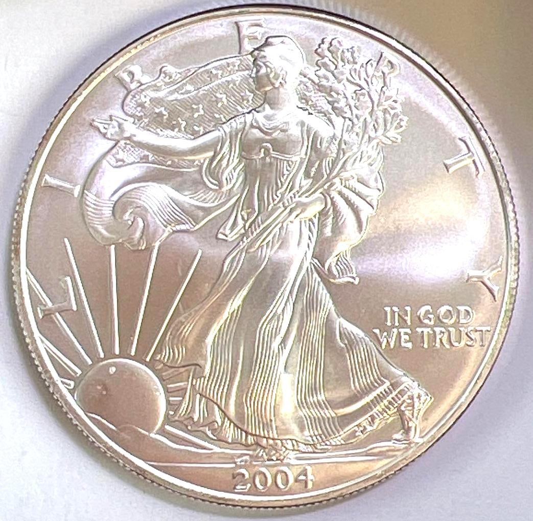 2004 US Mint American Silver Eagle .999 Fine (1 of 2)