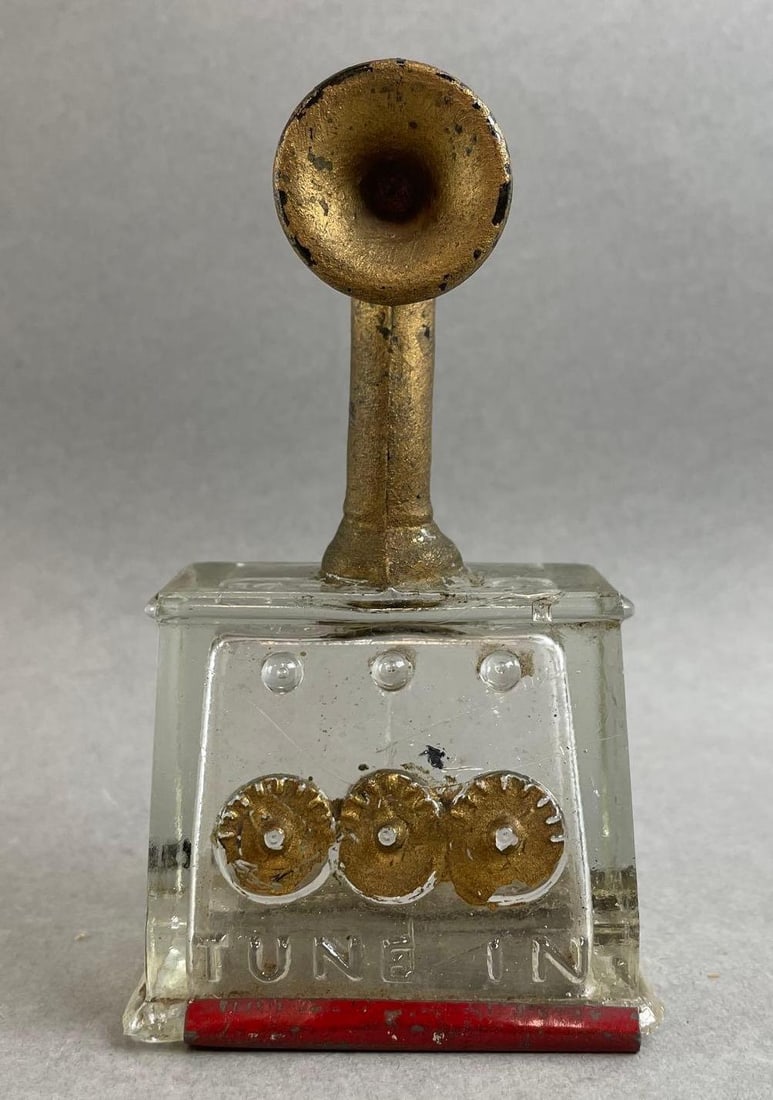 Vintage Tune In Radio Glass Candy Container (1 of 4)