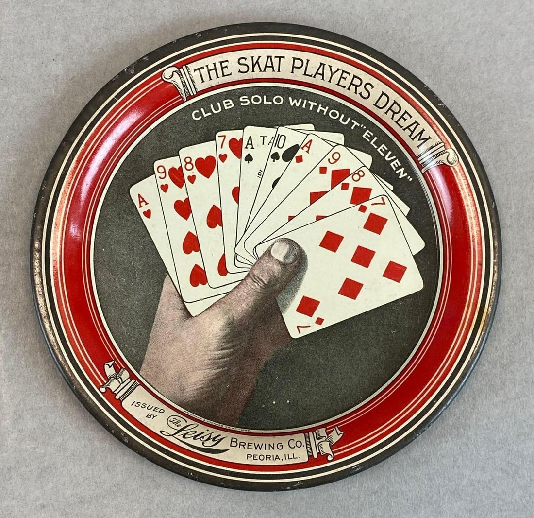 Vintage The Leisy Breowing Co. Peoria, IL Painted Metal Tip Tray (1 of 2)