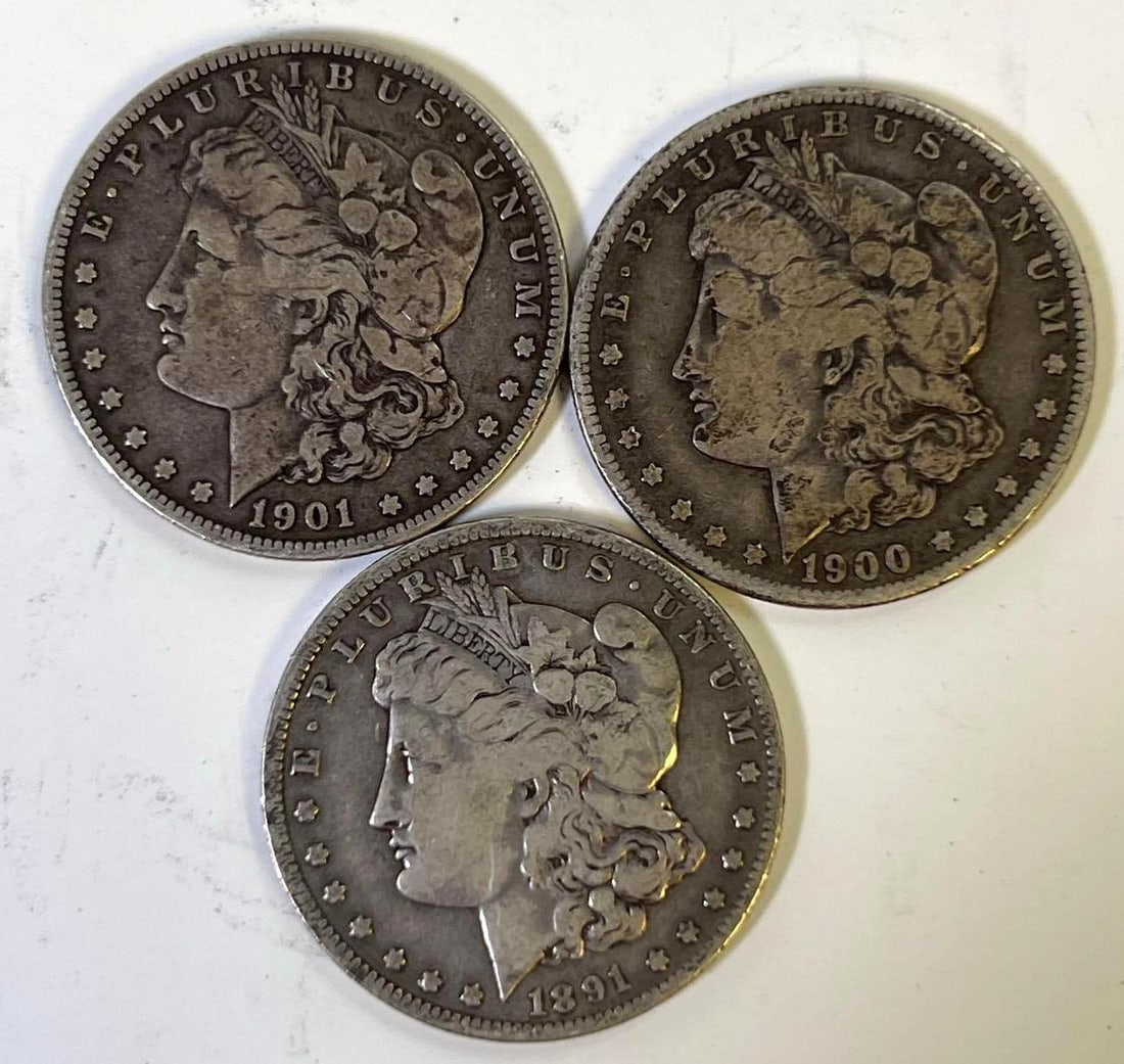 Group of 3 US Morgan Dollars Over 120 Years Old!! (1 of 2)