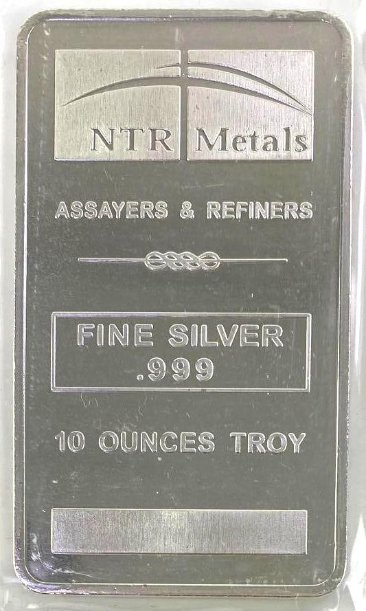 NTR Metals Vertical 10oz. .999 Fine Silver Ingot / Bar (1 of 2)