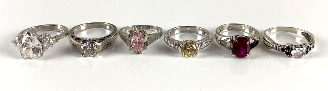 Group of 6 Sterling Silver Rings (1 of 6)
