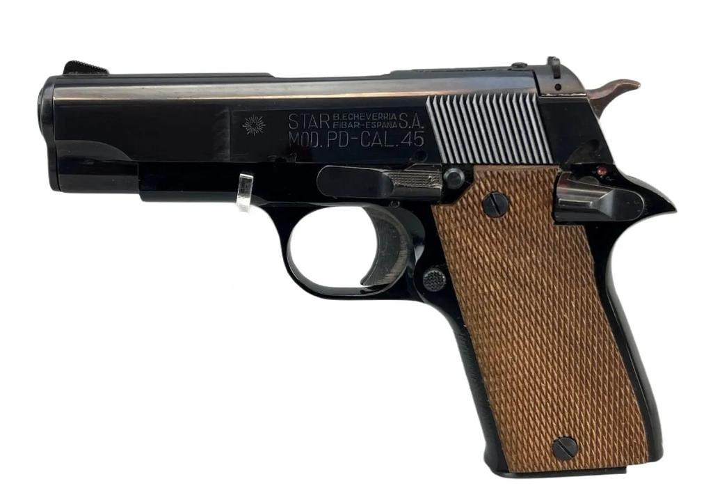 Star Model PD .45 cal. Semi Auto Pistol with Original Case: Serial Number 1414274, New Condition with Original Box, Includes Magazine and Paperwork