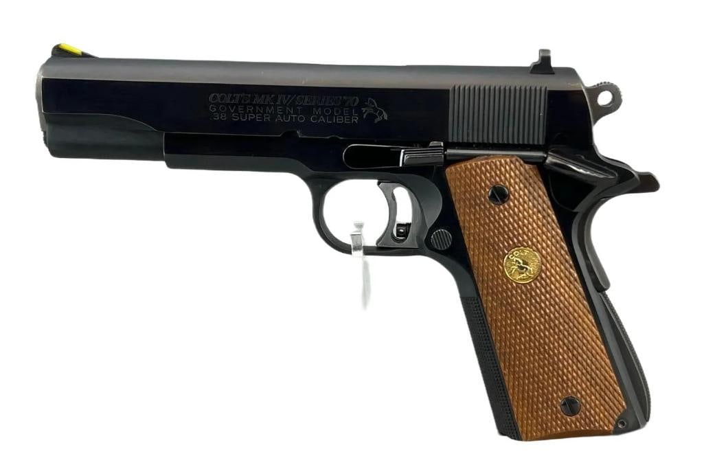Colt MK IV/Series '70 Government Model 1911 .38 Super Auto cal. Semi Auto Pistol: Serial Number 70S36301, Excellent Condition