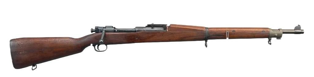 WW2 1942 U.S. Remington Model 1903 30-06 cal. Bolt Action Rifle: Serial Number 3319174, Barrel is Marked RA with the Flaming Bomb Ordnance Dept Insignia and Dated 5-42 dating it to May 1942. Good Condition, Clean Bore with Rifling Present.