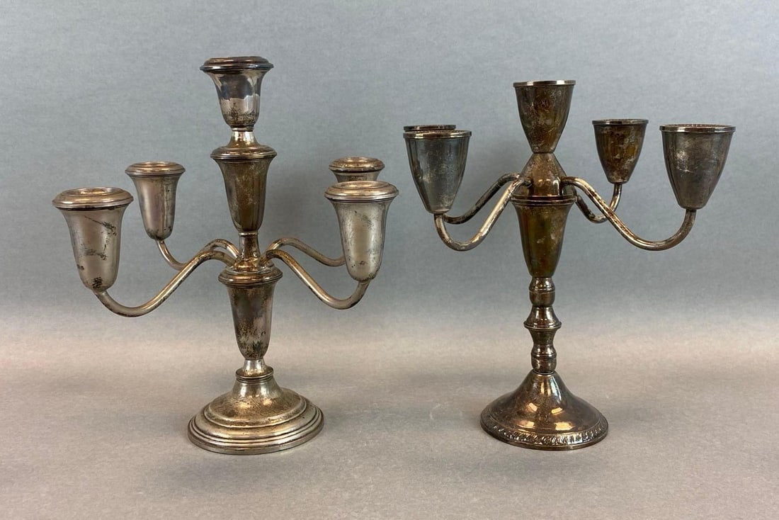 Group of 2 Weighted Sterling Silver Candelabras (1 of 5)