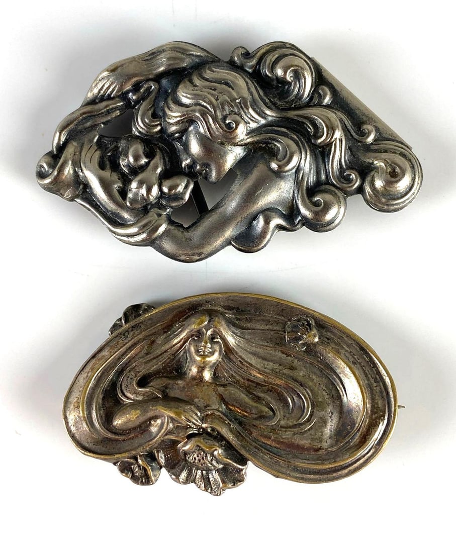 Group of 2 Sterling Silver Figural Brooch and Buckle (1 of 4)