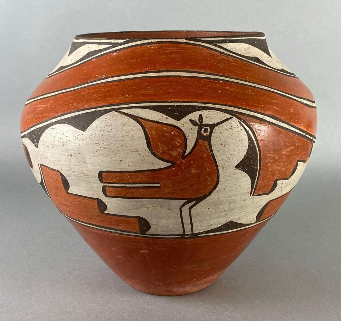 Native American Zia Pueblo Bird Polychrome Pottery Jar (1 of 6)
