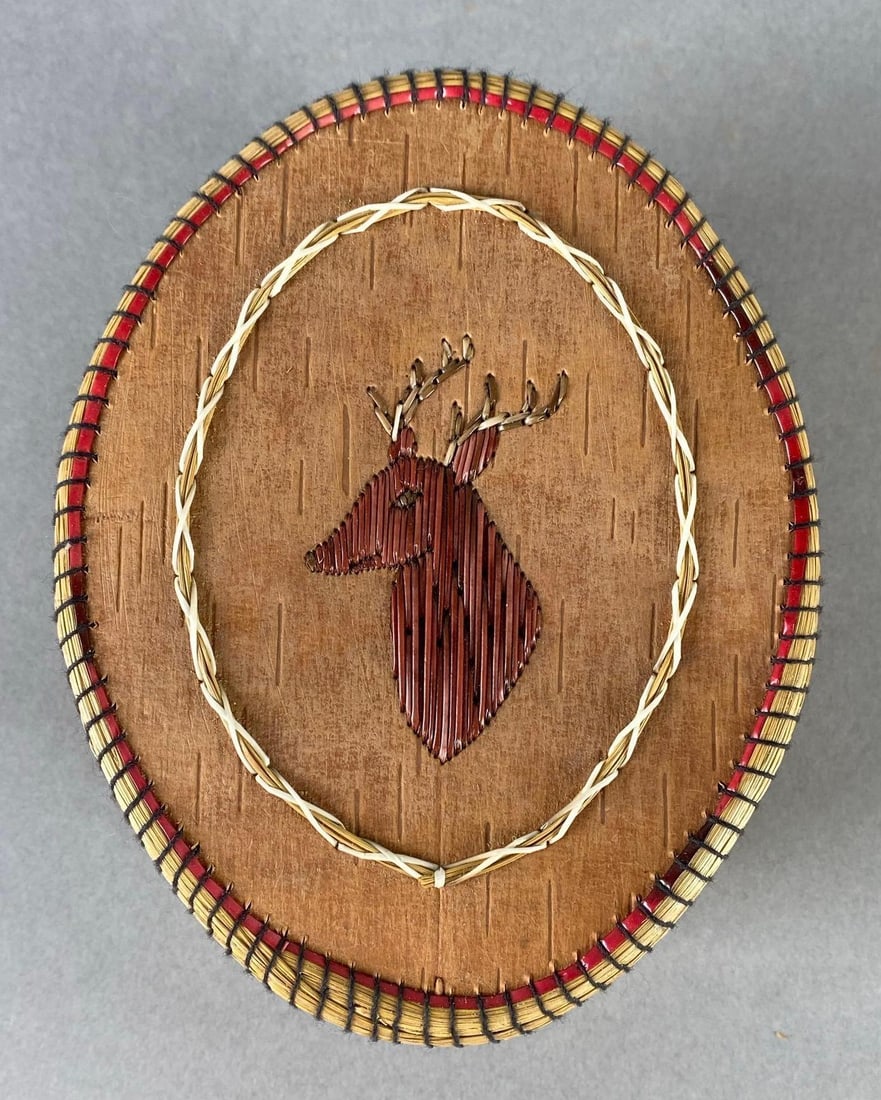 Native American Ojibwe Birchbark Quilled Box (1 of 7)