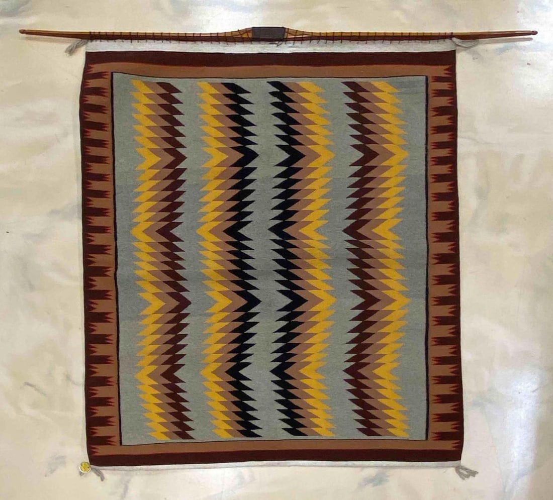 Native American Fred Harvey Navaho Woven Wool Tapestry Blanket (1 of 5)