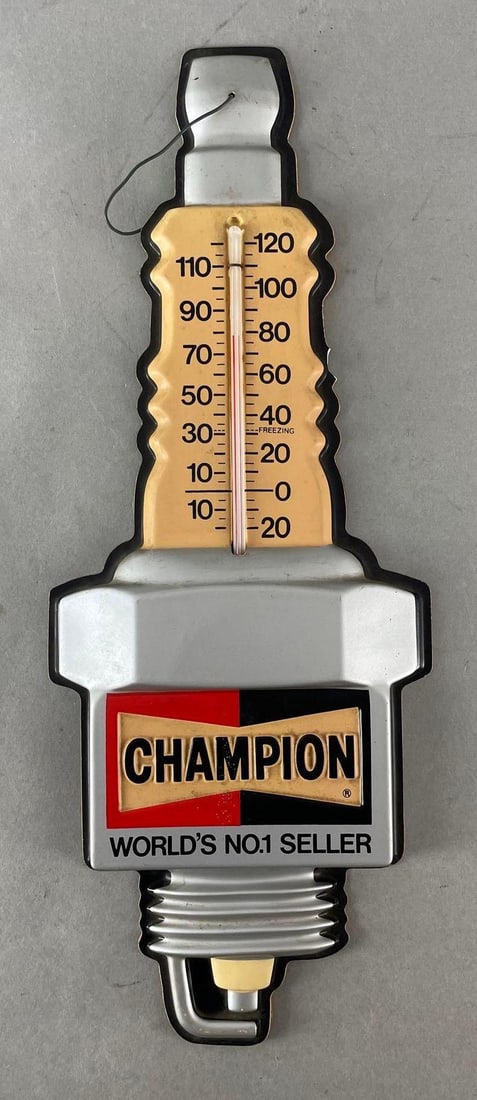 Champion Spark Plugs Plastic Advertising Thermometer (1 of 2)