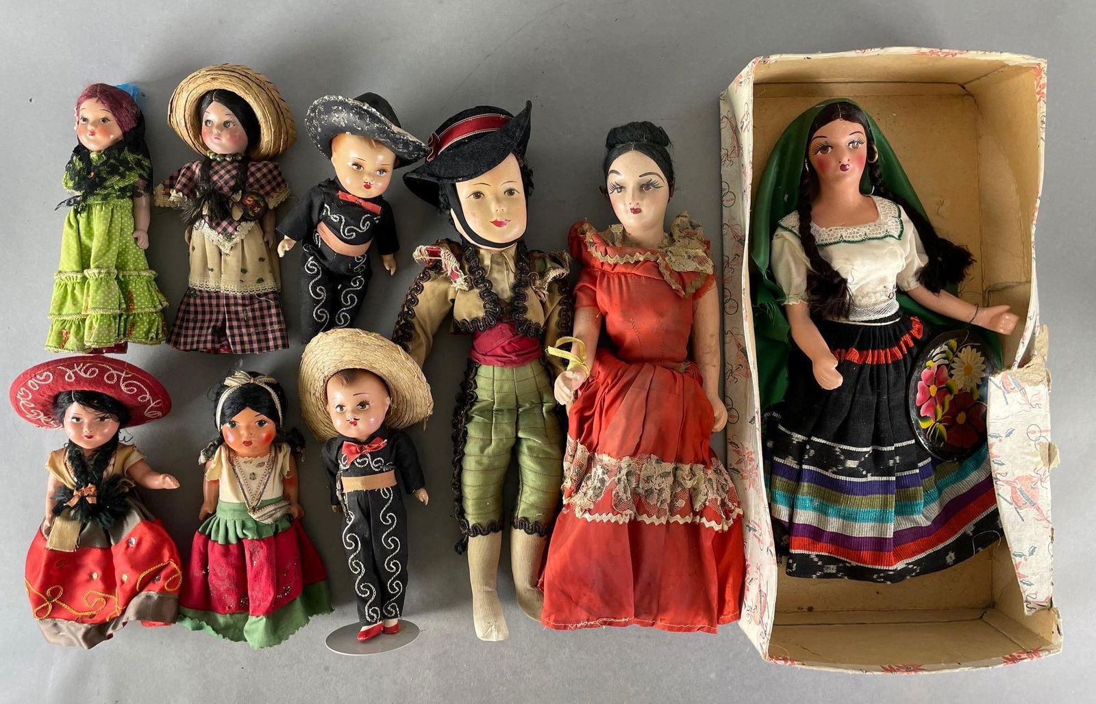Group of 9 Vintage Hispanic Composite Dolls (1 of 5)