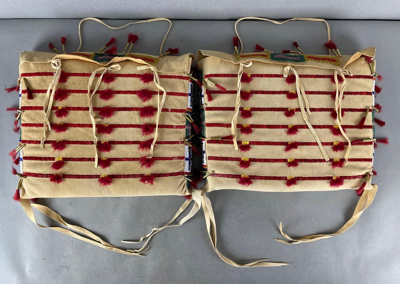 Group of 2 Native American Tipi Hide Bags (1 of 5)