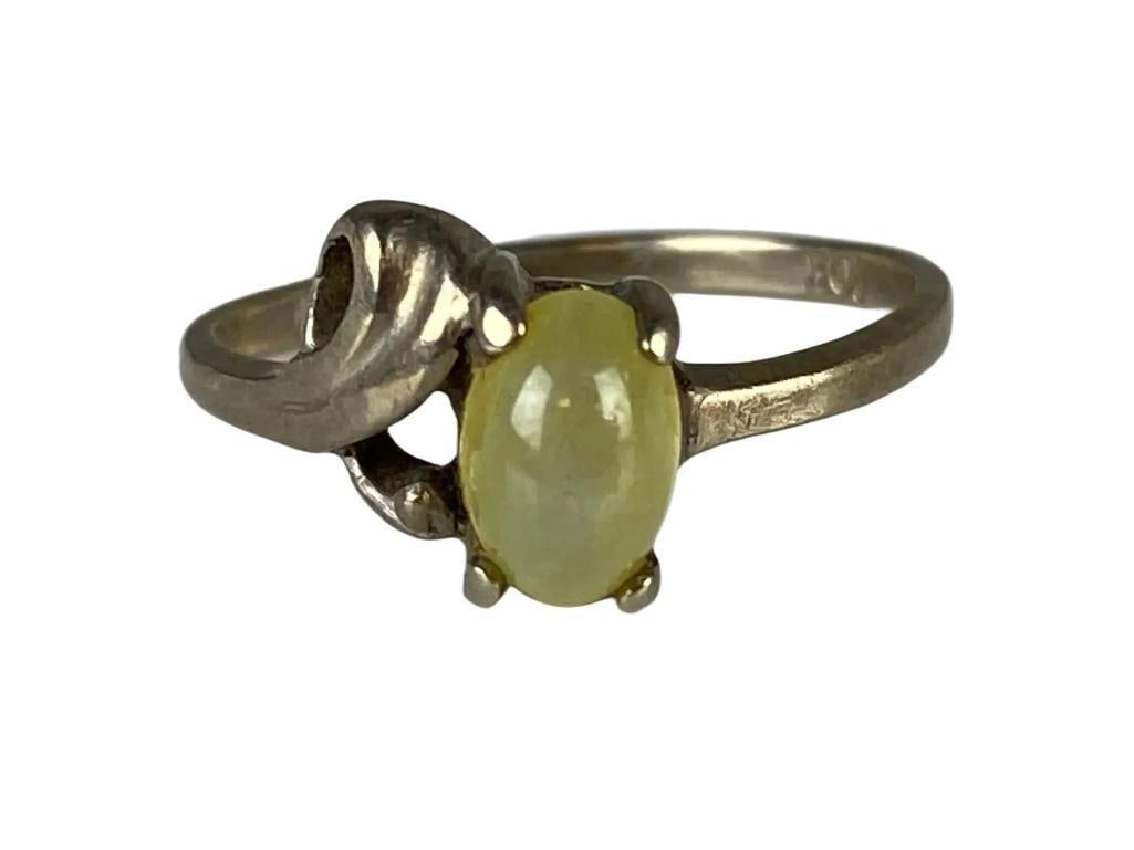 10K White Gold Chrysoberyl Cats Eye Ring (1 of 7)