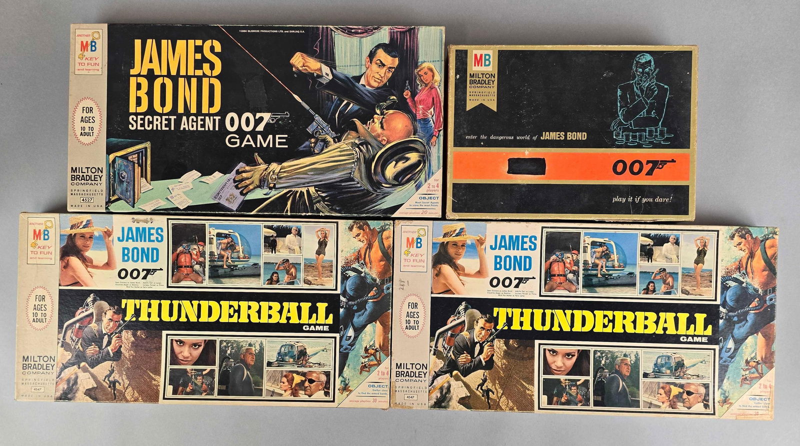 Group of 4 1960s James Bond Milton Bradley Board Games (1 of 3)