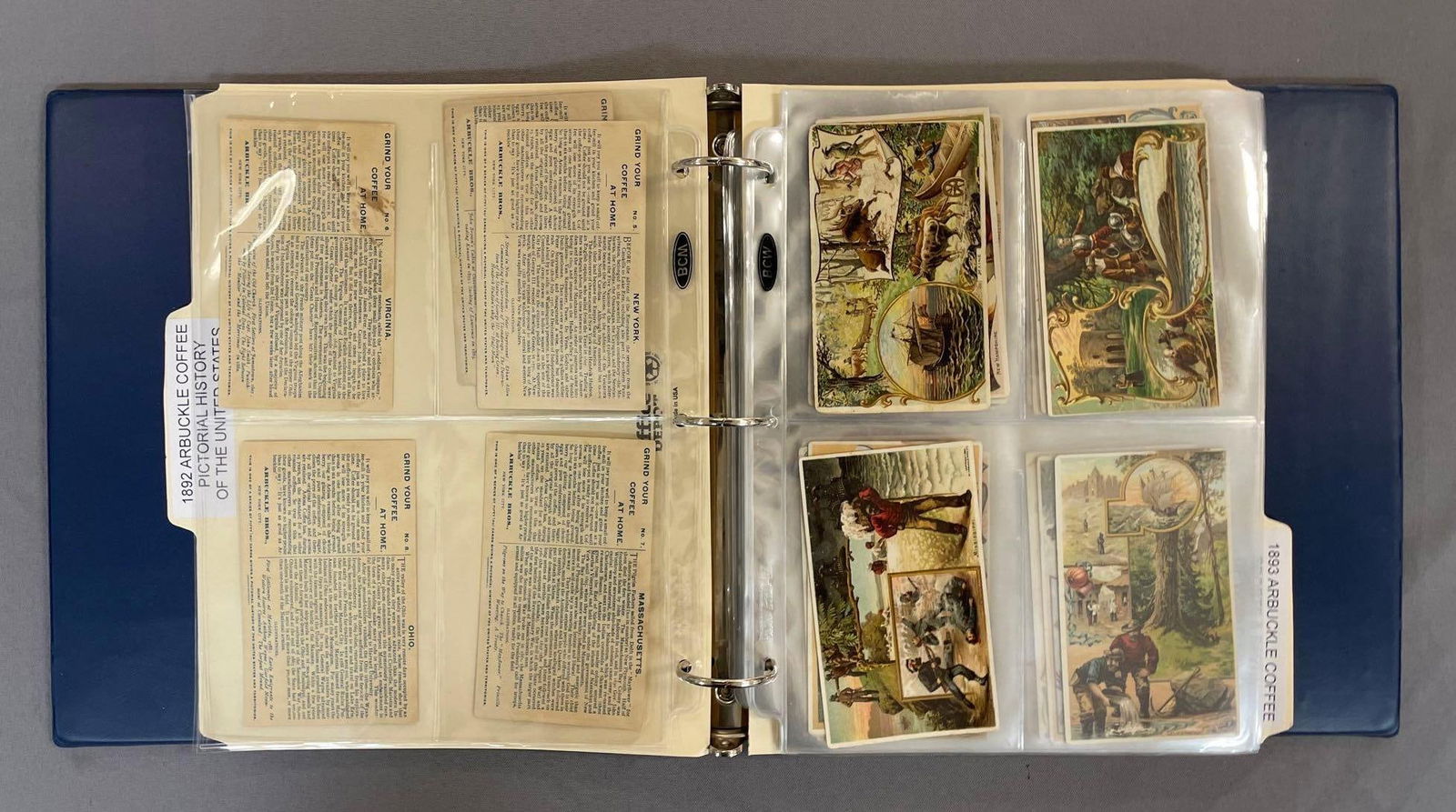 Group of 80 Antique Arbuckle Bros. Coffee Pictorial History Trade Cards (1 of 7)