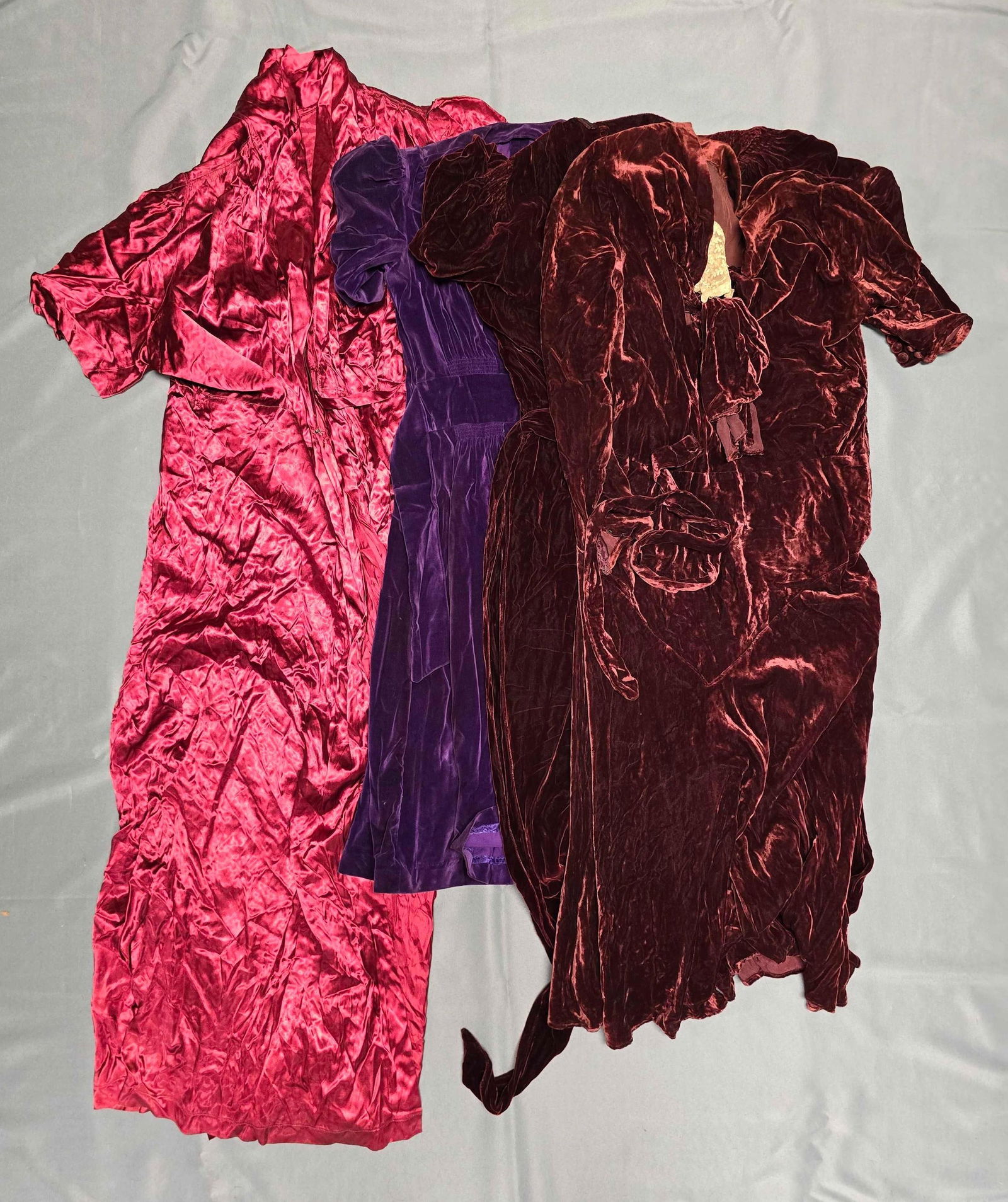 Group of 4 Velvet and Silk Robes and Dresses (1 of 4)