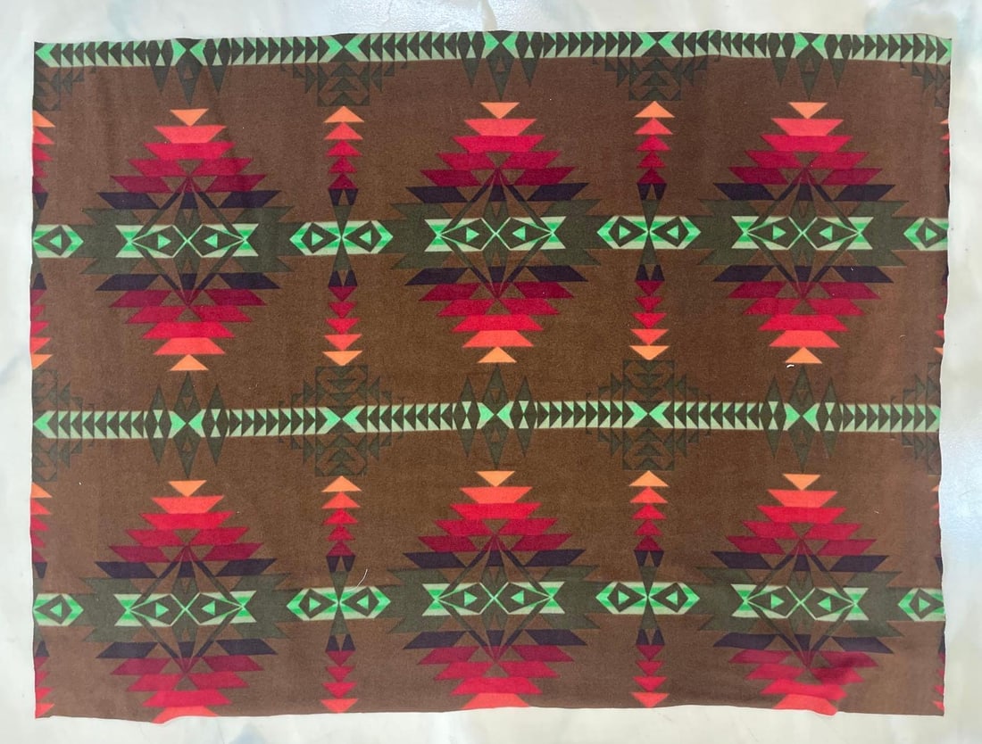 Aztec Pattern Fleece Fabric: Measures 56 x 41 1/2 inches