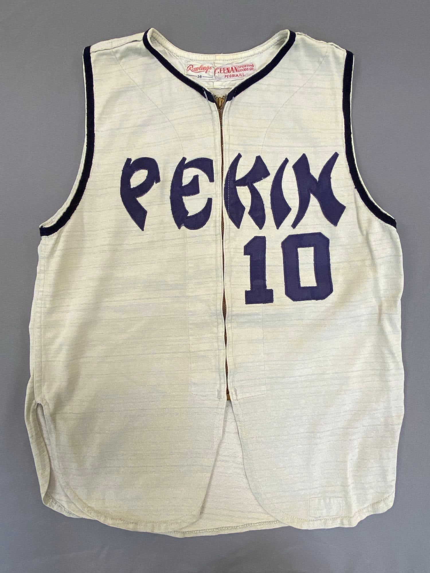 Pekin Illinois #10 Cotton Zip-Up Baseball/Softball Jersey (1 of 4)