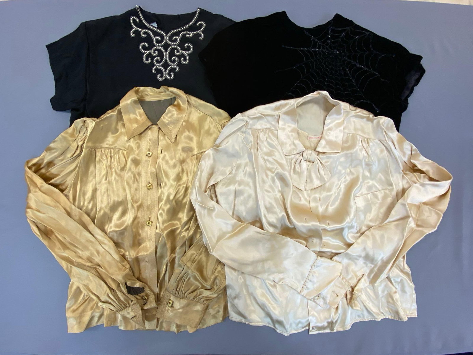 Group of 4 Womens Couture Blouses: Includes MorLove, The OHera, and Grace Ashley, All size 34-36.