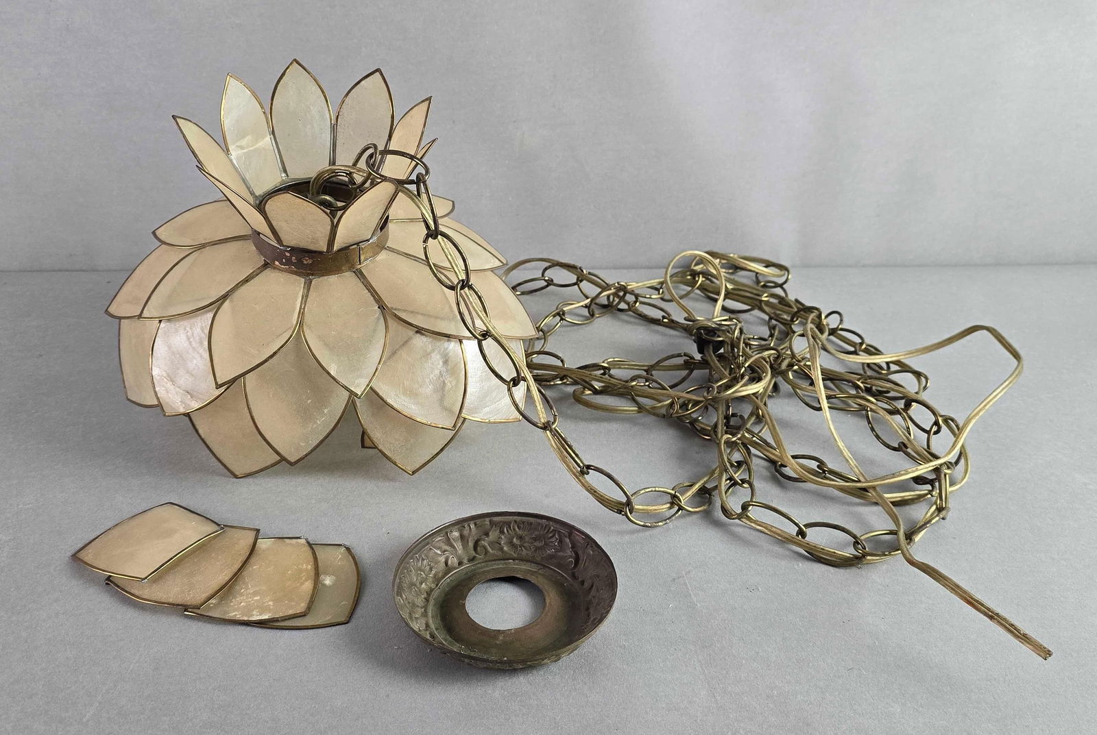 Capiz Shell Mid Century Modern Ceiling Lamp (1 of 3)