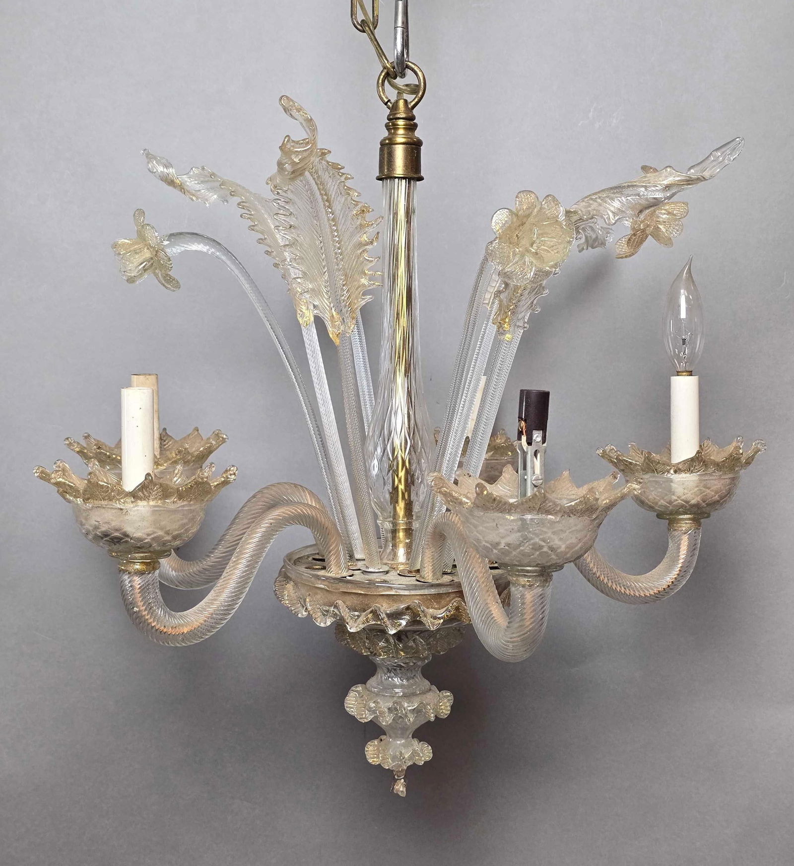 Venetian Murano Glass 5 Head Chandelier (1 of 7)