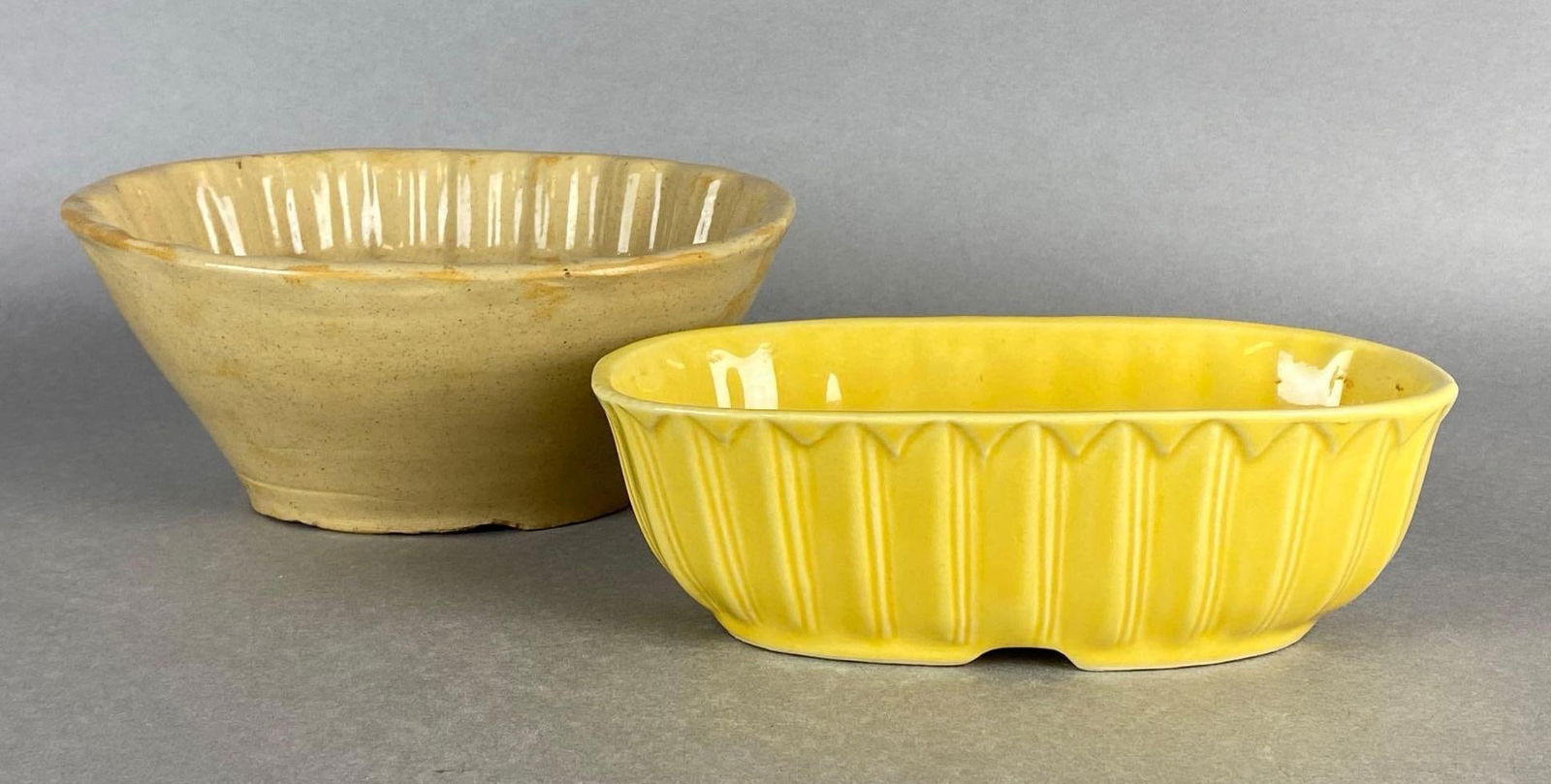 Group of 2 Yellow Ceramic Dishes (1 of 5)