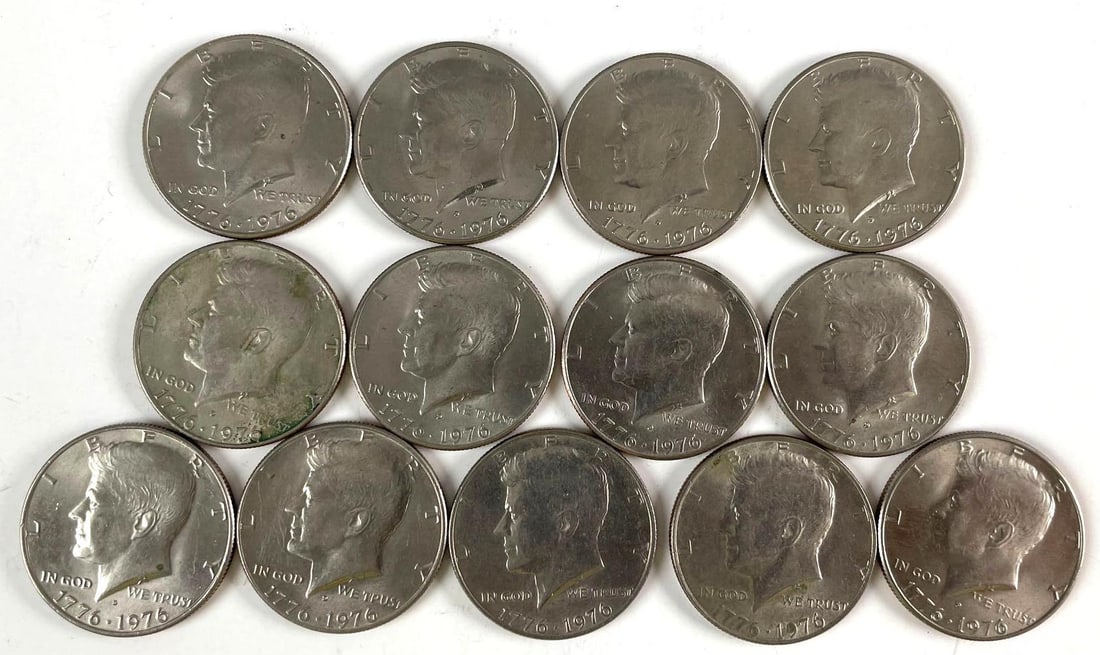 Group of 13 1976 Bicentennial Kennedy Half Dollars (1 of 2)