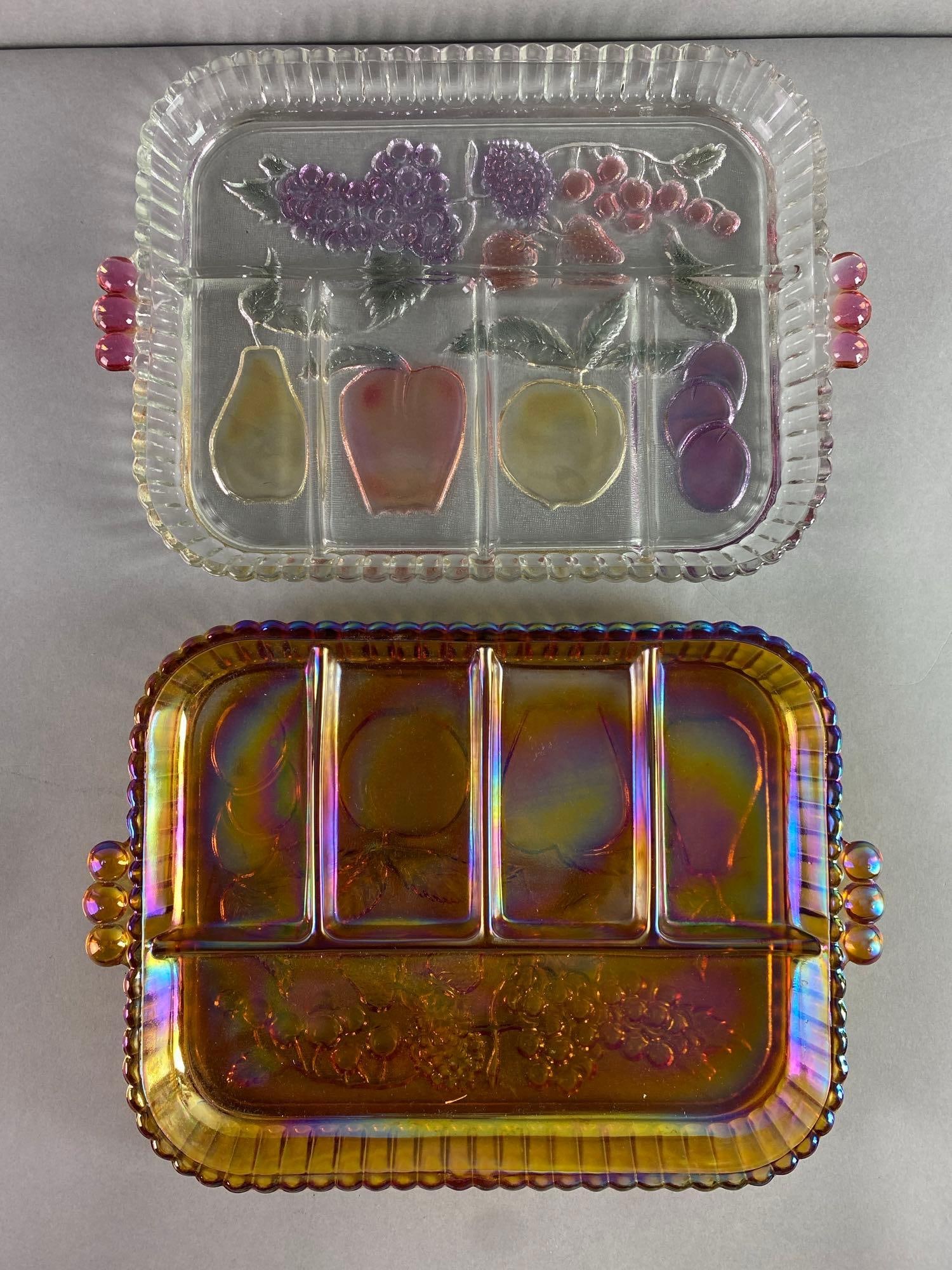 Group of 2 Indiana Glass Sectional Fruit Trays (1 of 2)