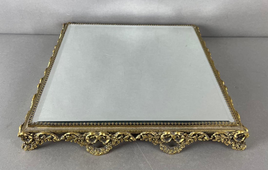 Ornate Brass Dresser Mirror (1 of 3)