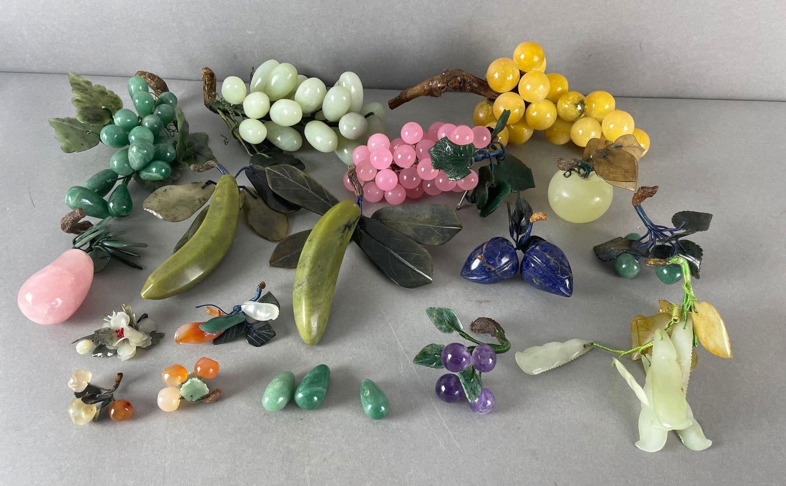 Group of Polished Stone Grapes and Fruits (1 of 4)