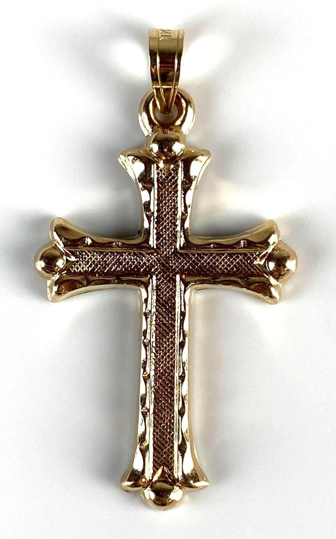 14K Gold Cross Necklace Pendant (1 of 3)