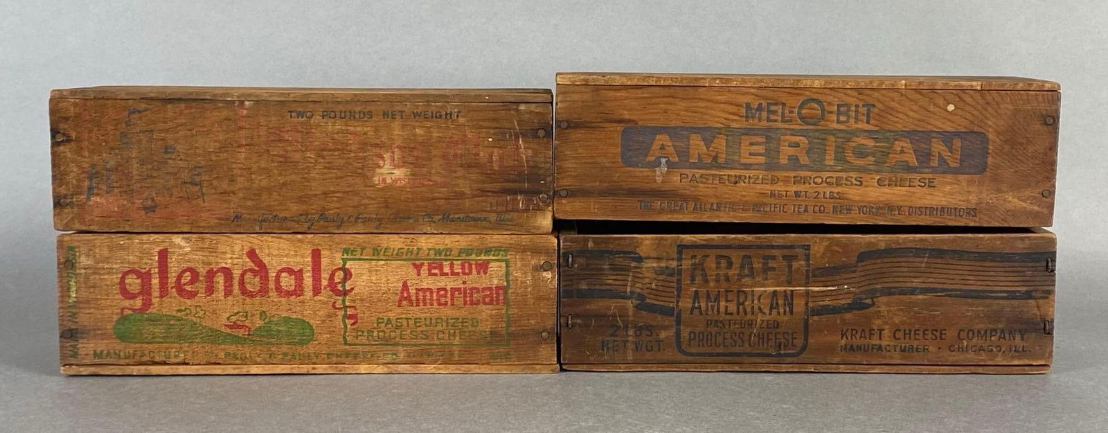 Group of 4 Advertising Wood Cheese Boxes (1 of 5)