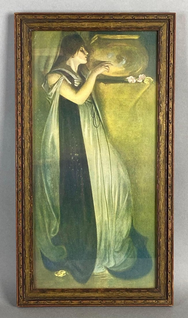 John White Alexander Isabella and the Pot of Basil Art Print: Measures 17 3/4 x 9 1/2 inches.