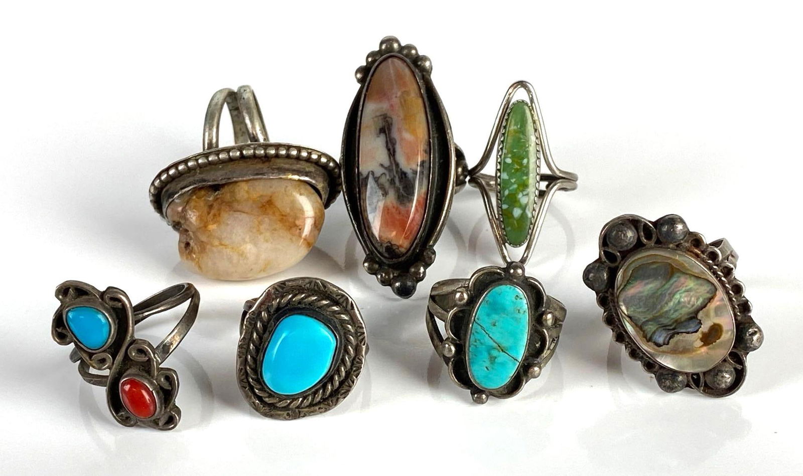 Group of 7 Sterling Silver Native American Rings (1 of 3)